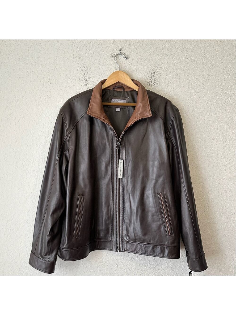 DANIEL CREMIEUX Signature Collection Leather Jacket Brown Lambskin NWT